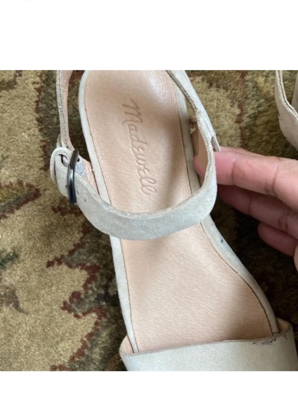 MADEWELL Swede Material Sandals in Beige Color.